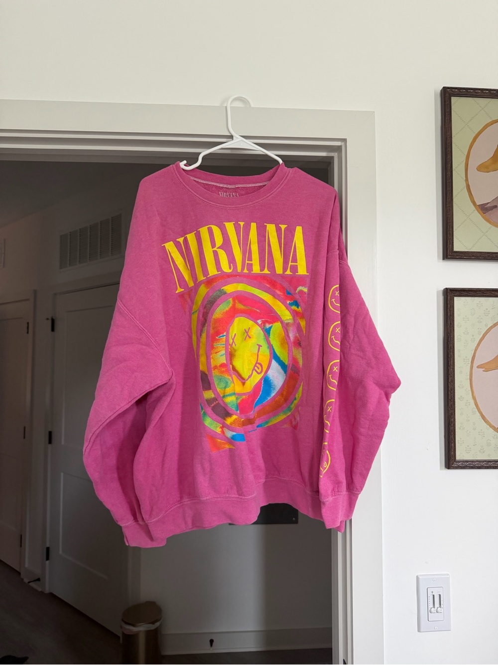 Nirvana Pink Graphic Sweatshirt UO